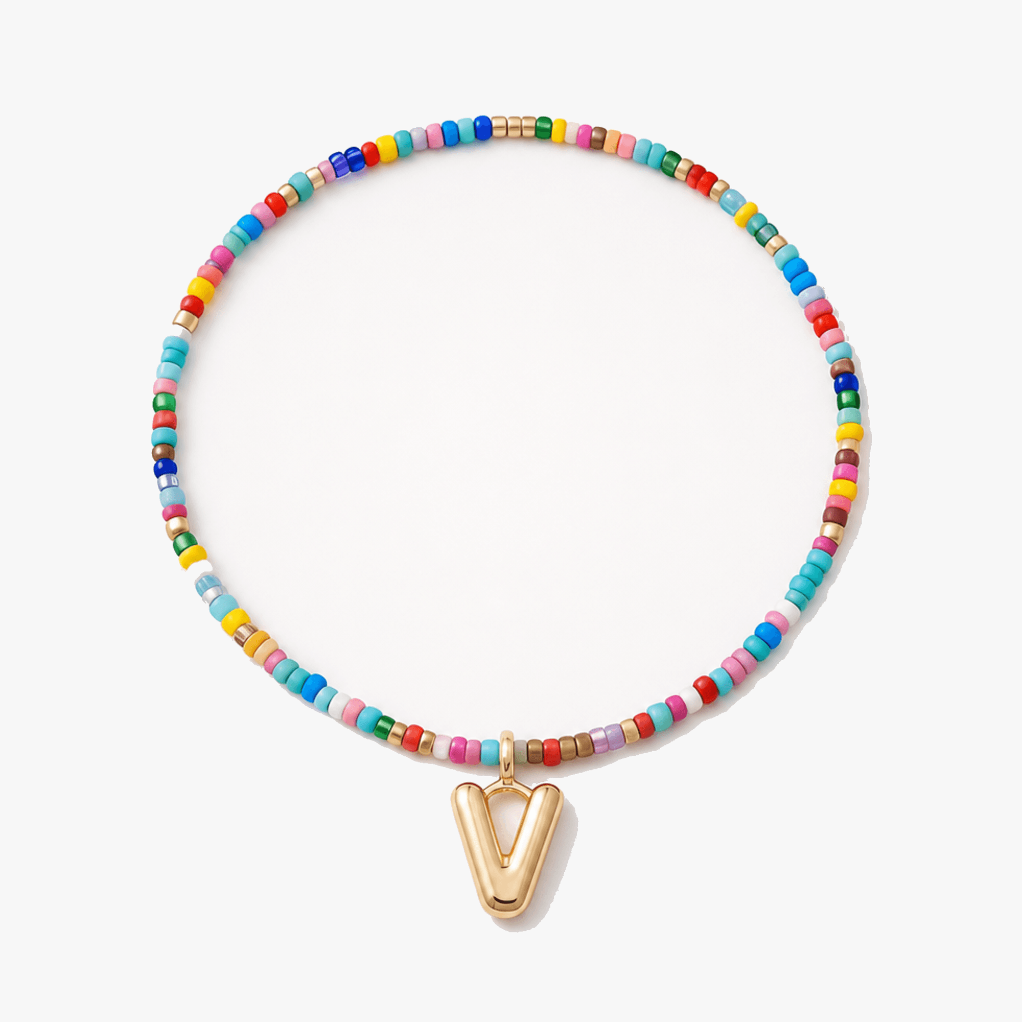 Liora – Colorful Beaded Initial Necklace