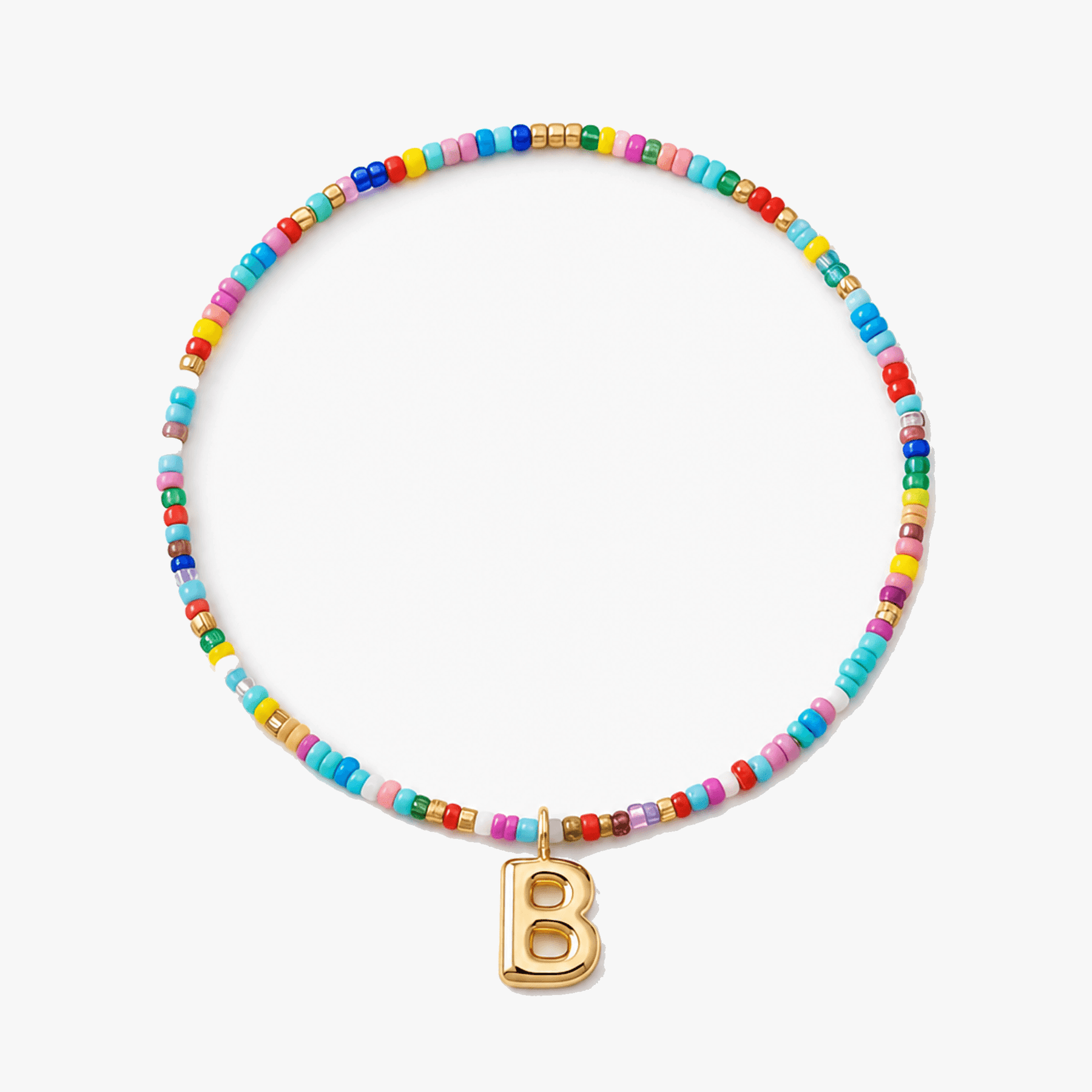 Liora – Colorful Beaded Initial Necklace