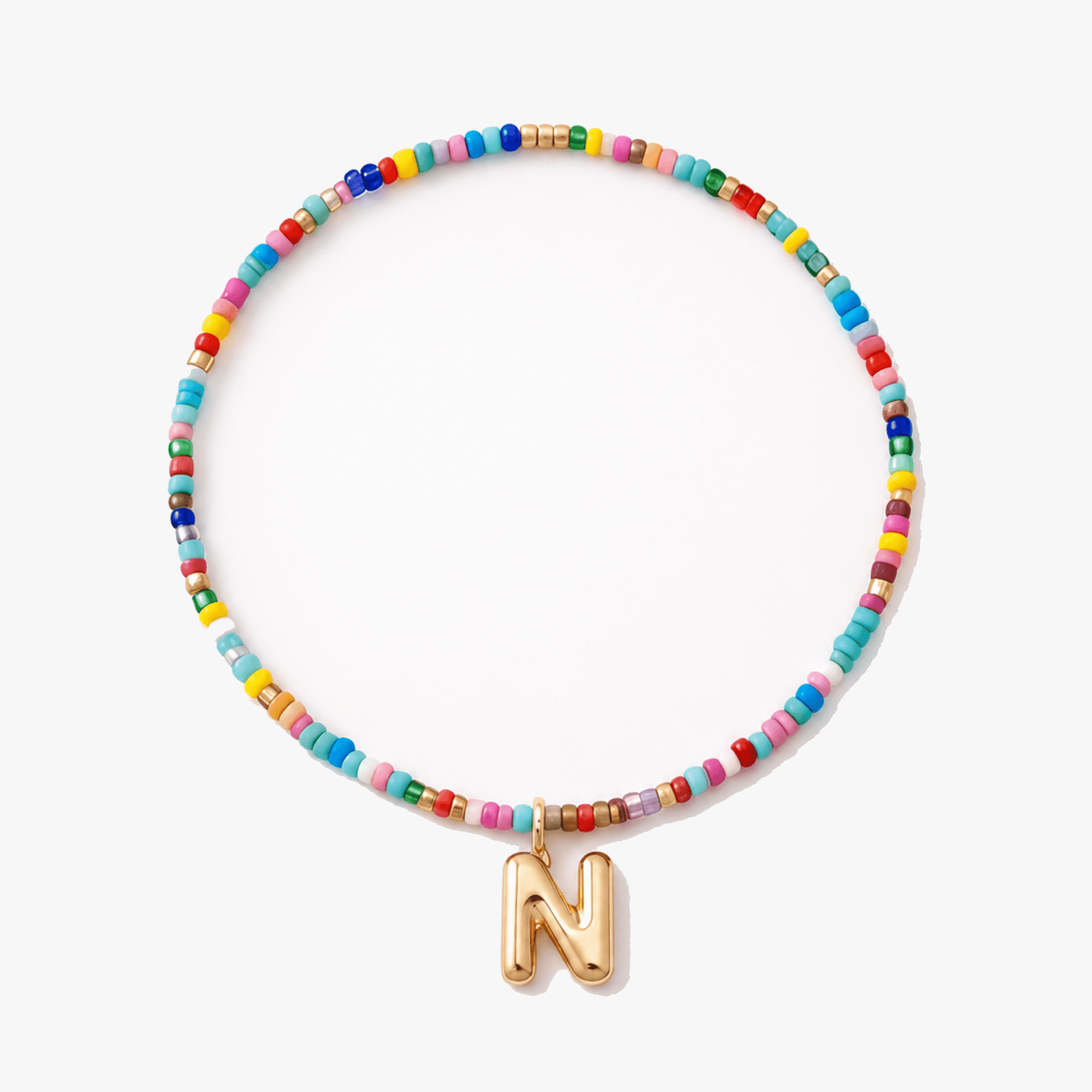 Liora – Colorful Beaded Initial Necklace