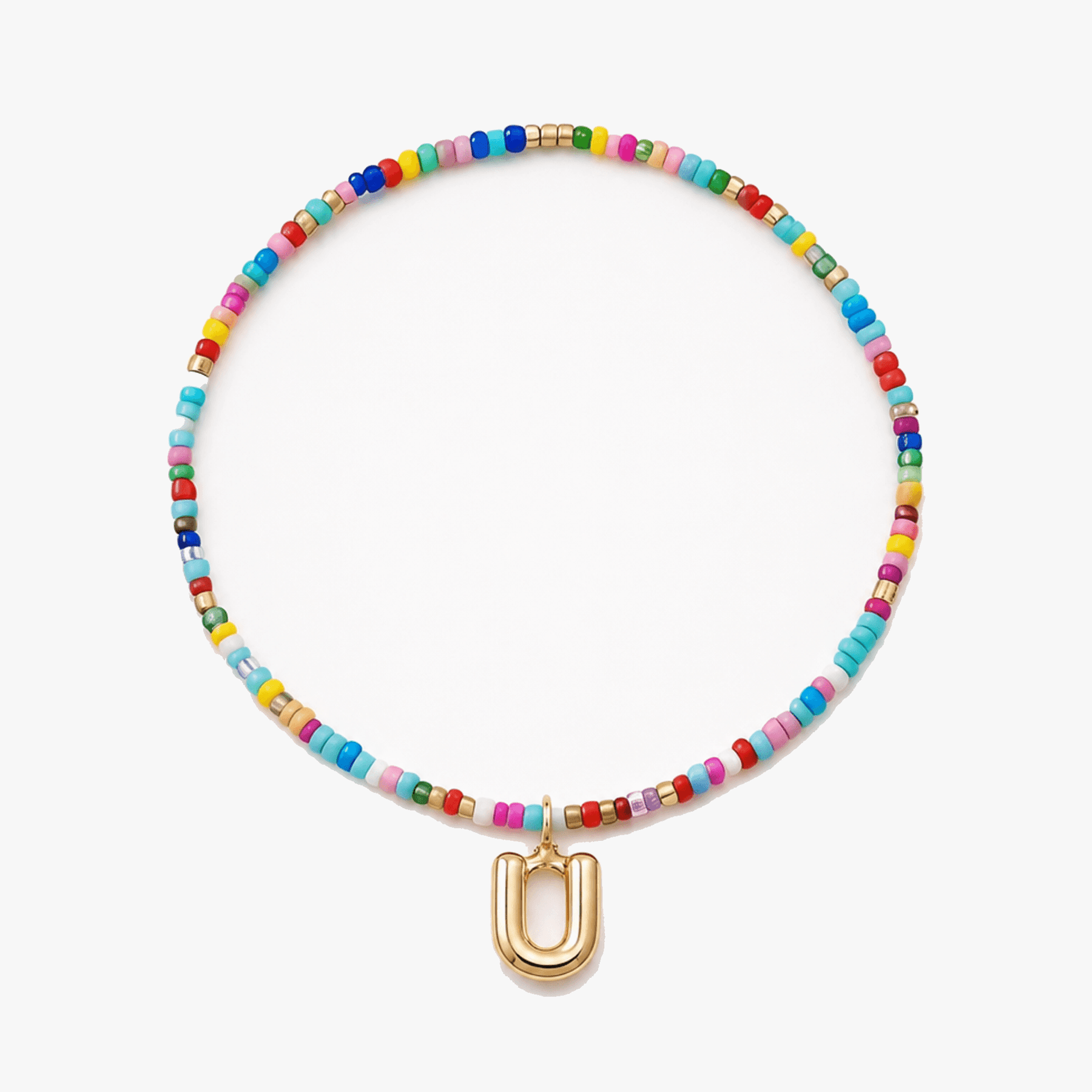 Liora – Colorful Beaded Initial Necklace