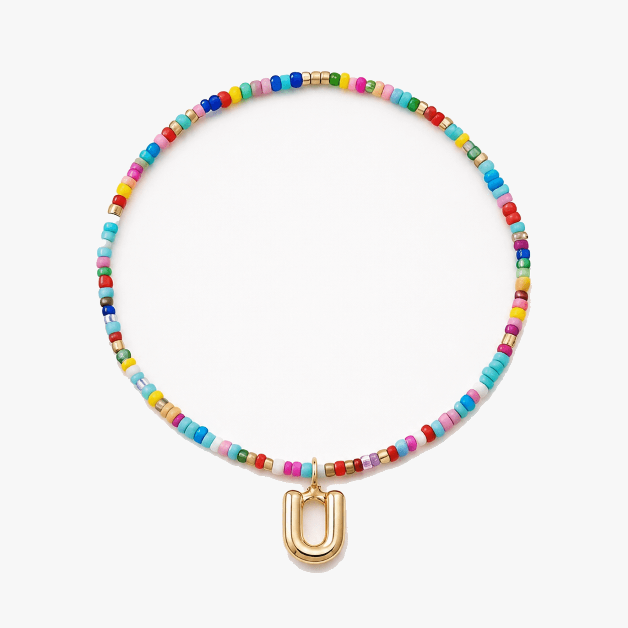 Liora – Colorful Beaded Initial Necklace