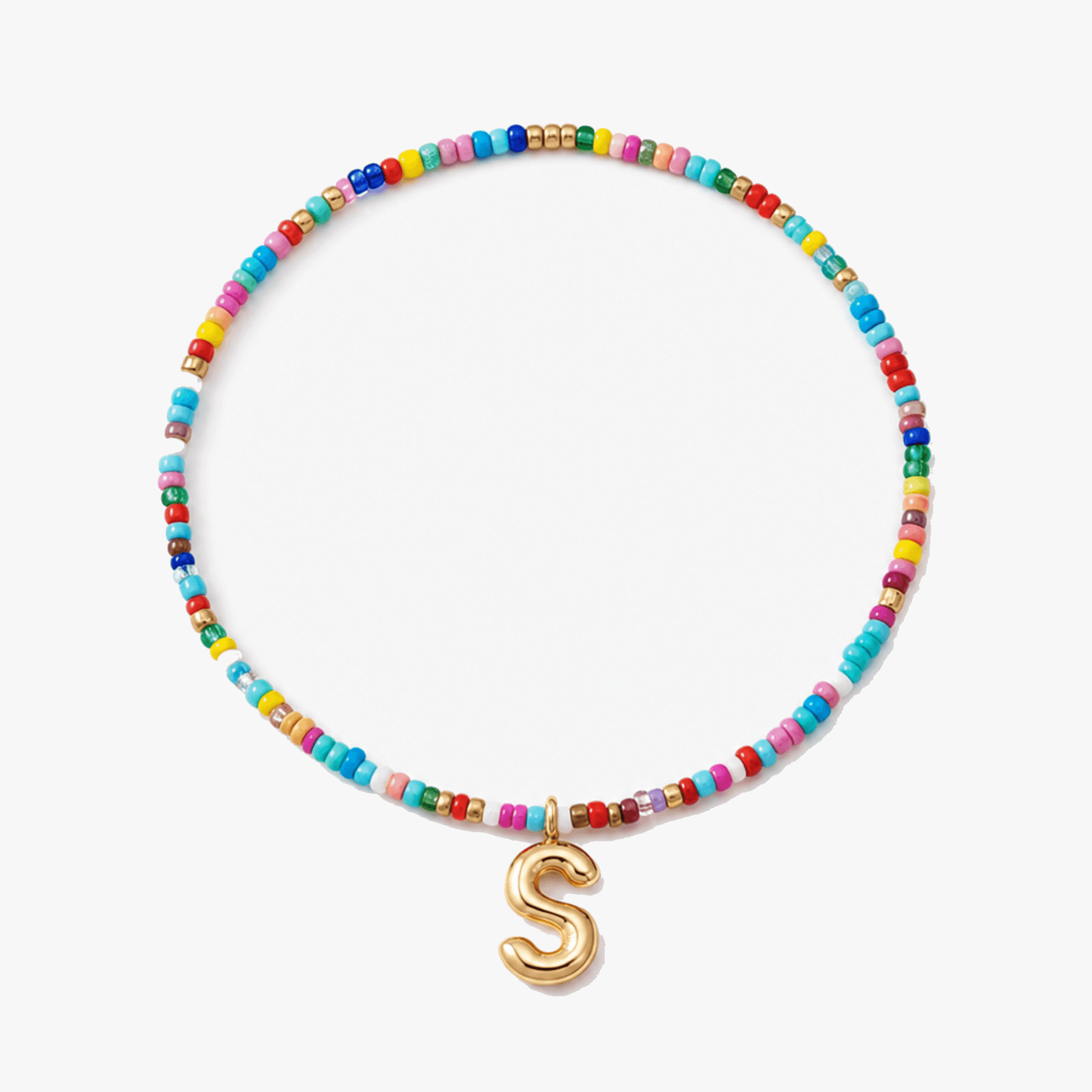 Liora – Colorful Beaded Initial Necklace