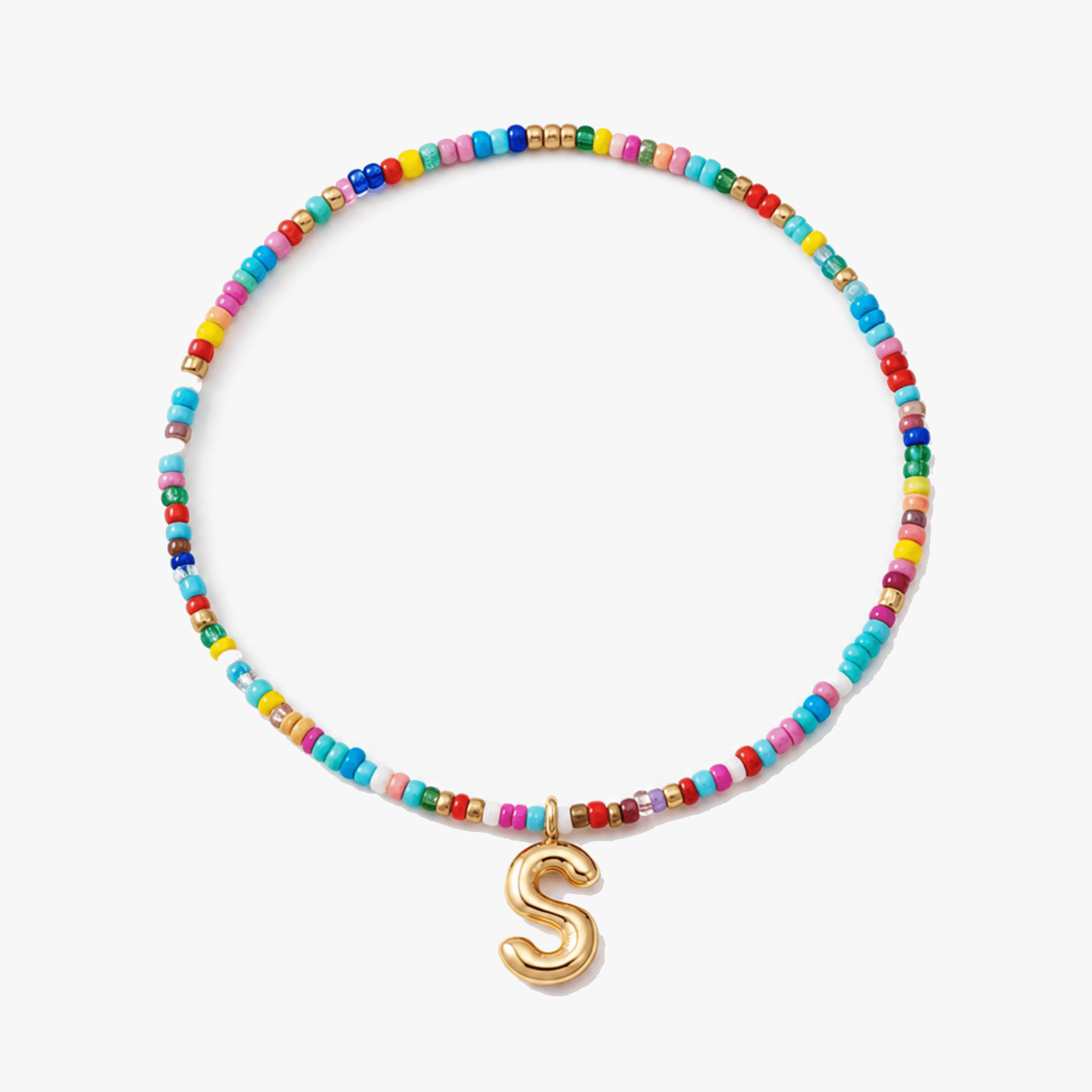 Liora – Colorful Beaded Initial Necklace