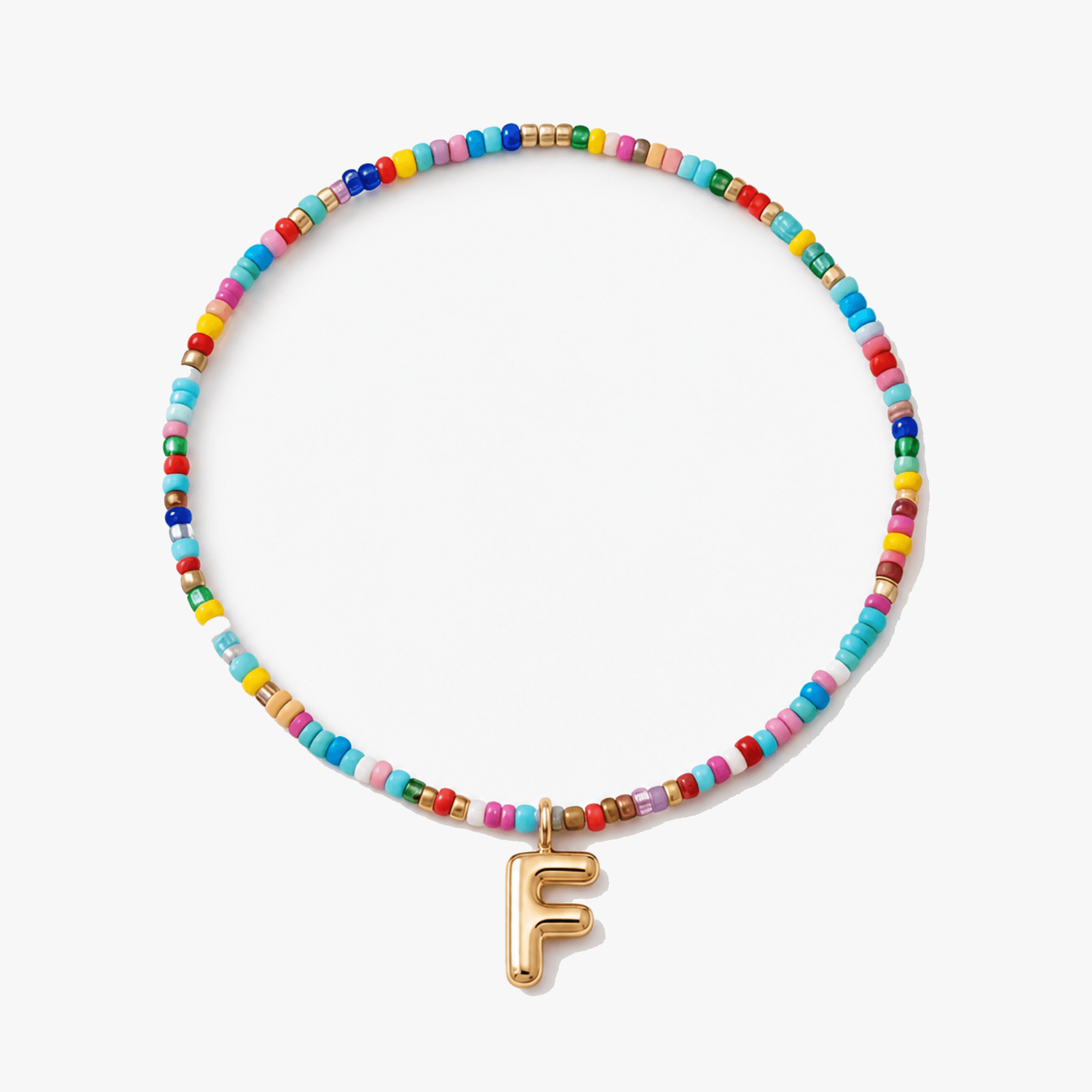Liora – Colorful Beaded Initial Necklace