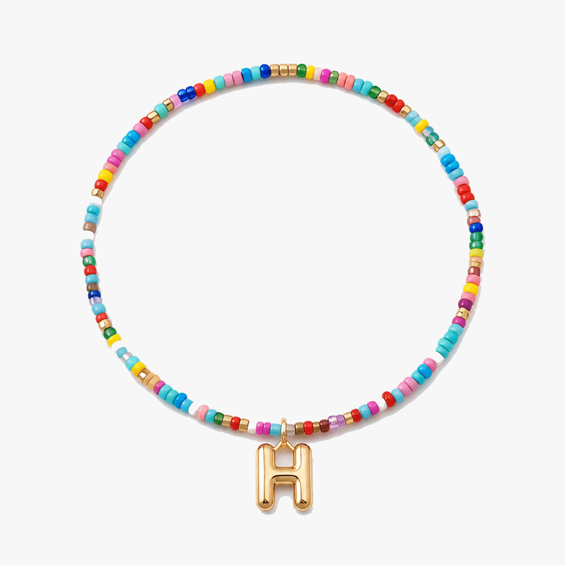 Liora – Colorful Beaded Initial Necklace