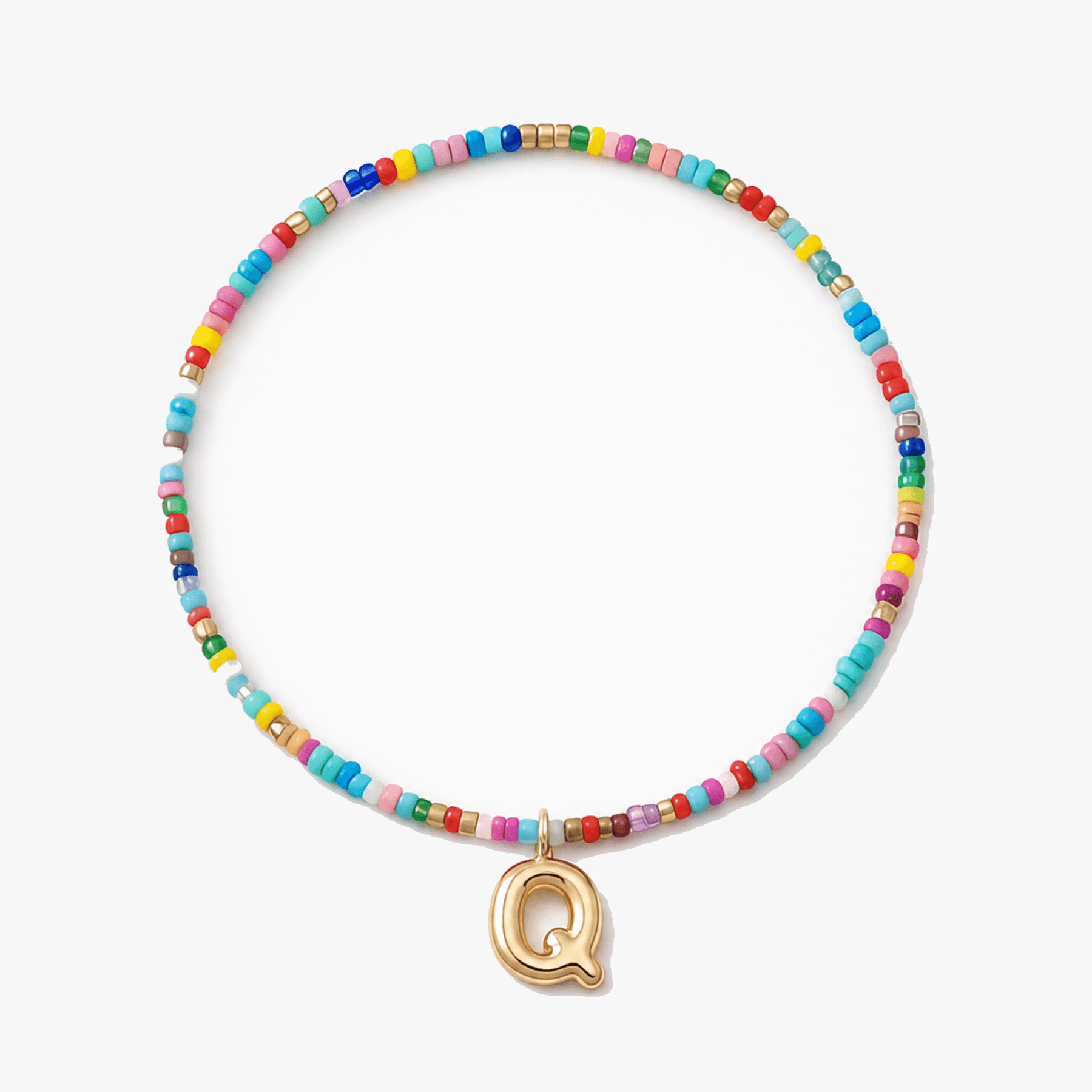 Liora – Colorful Beaded Initial Necklace