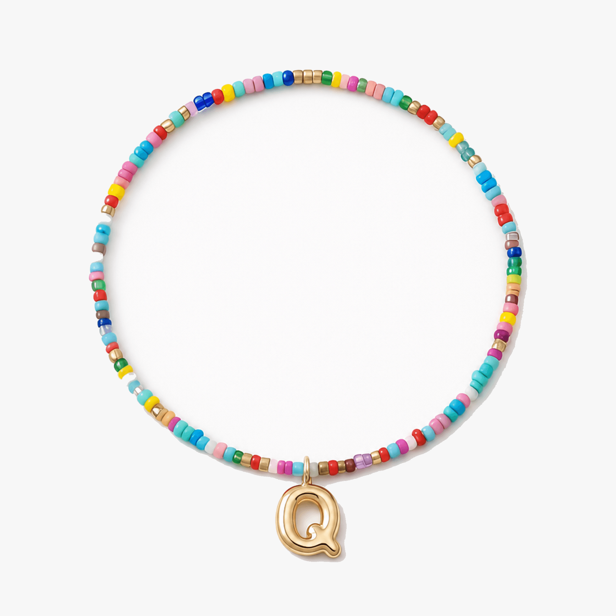 Liora – Colorful Beaded Initial Necklace