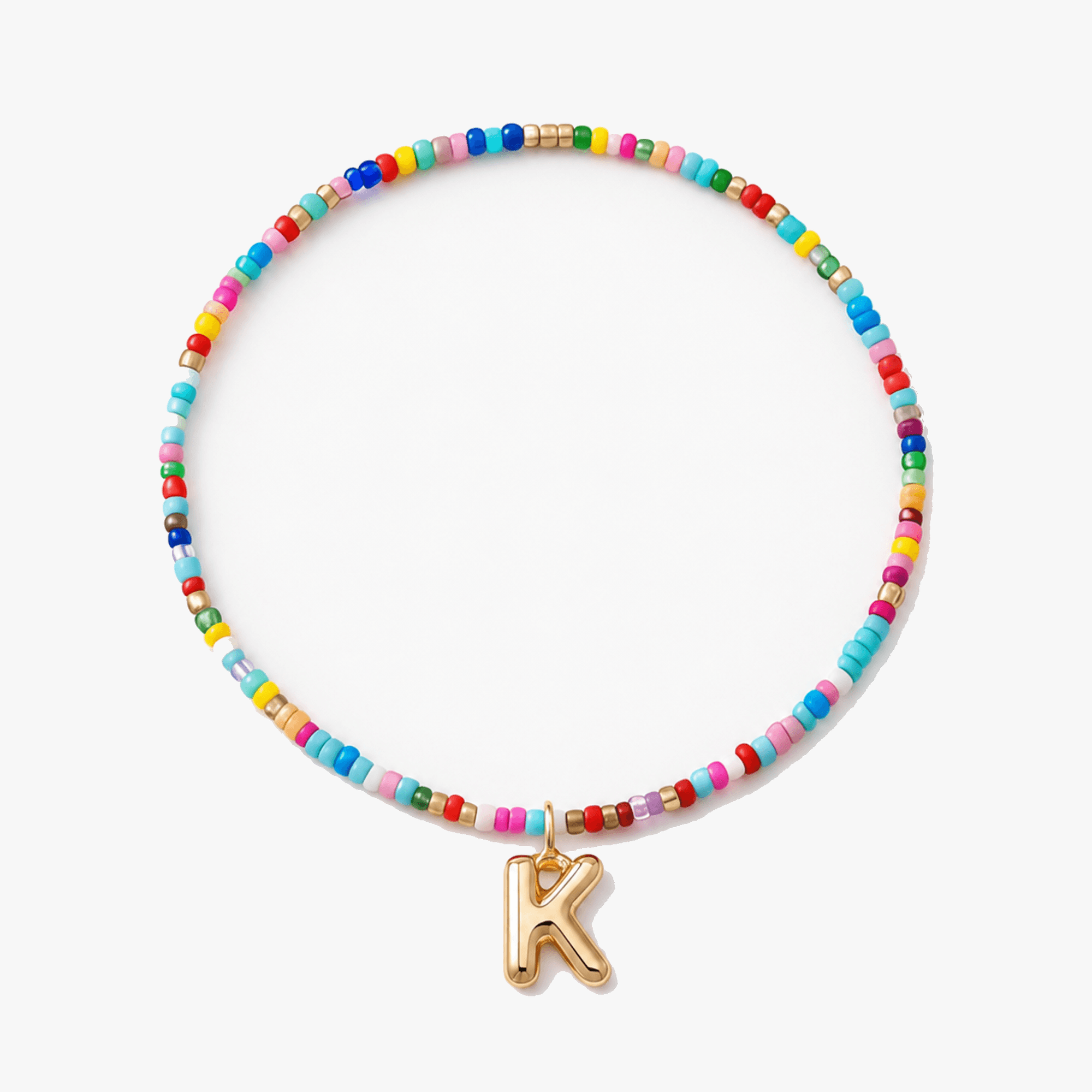 Liora – Colorful Beaded Initial Necklace