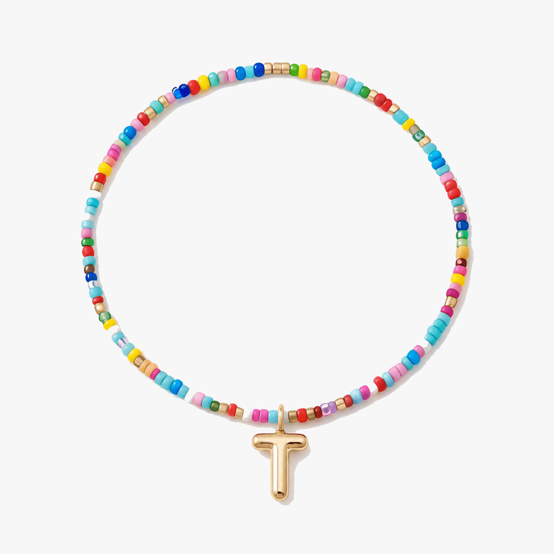 Liora – Colorful Beaded Initial Necklace