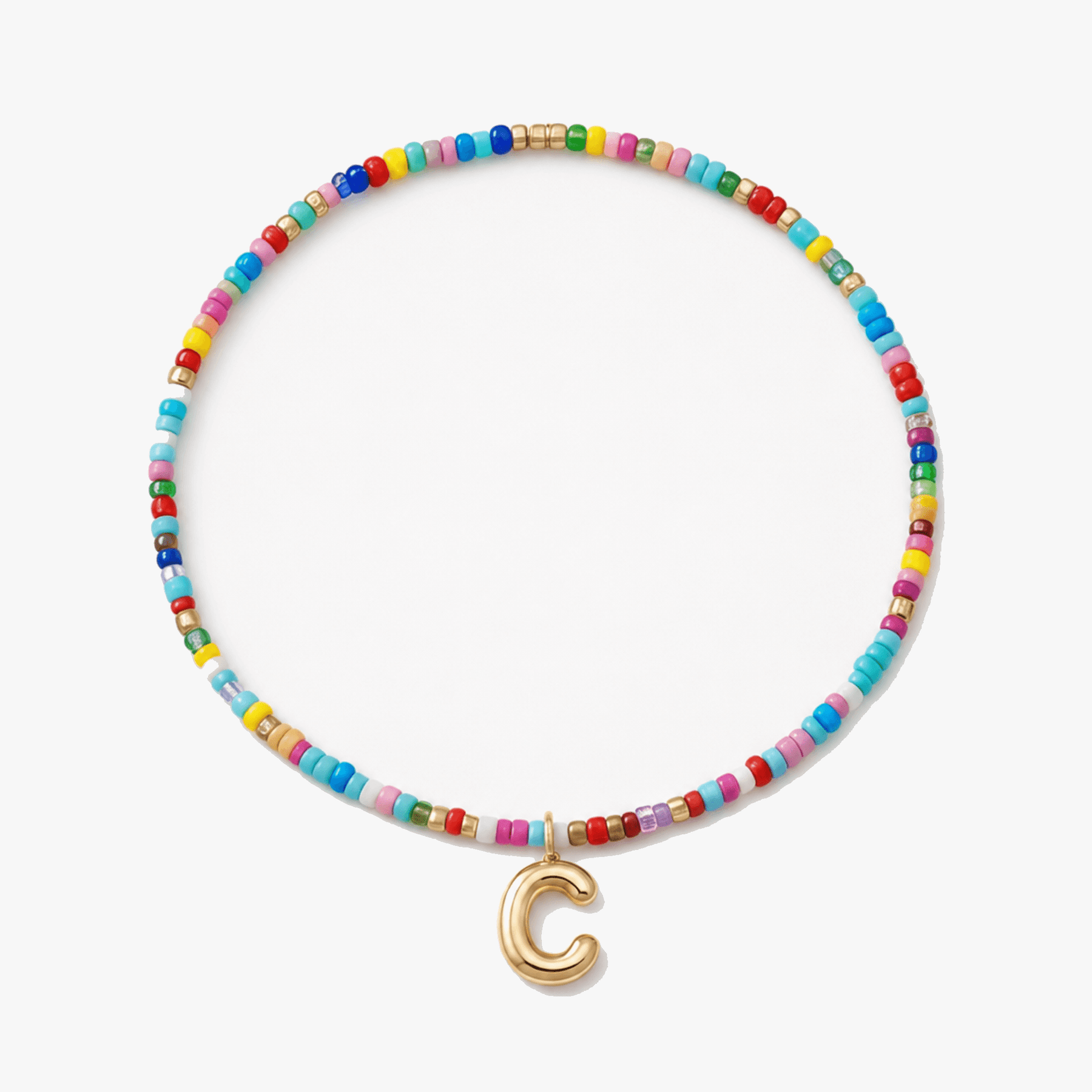 Liora – Colorful Beaded Initial Necklace