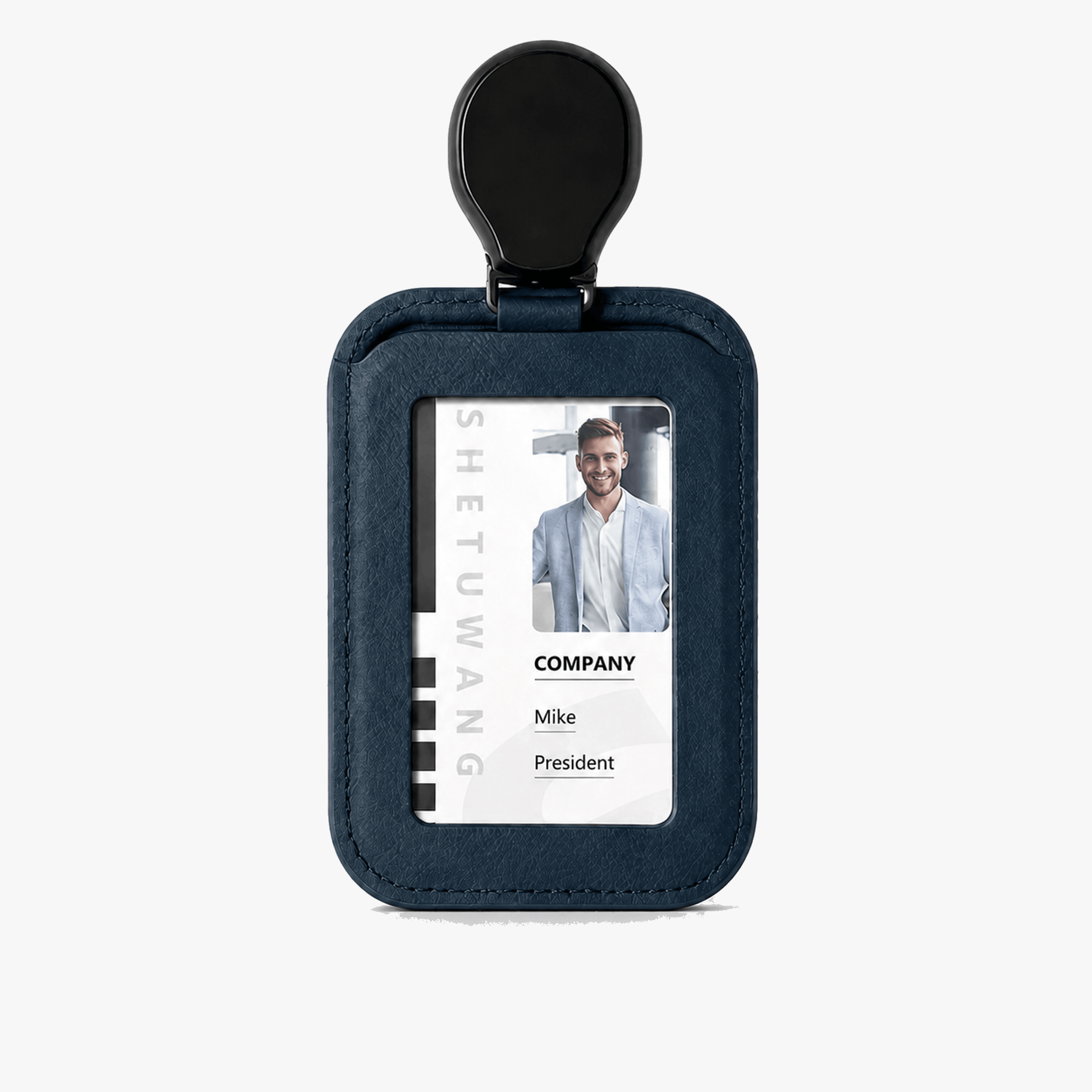 Carden – Retractable faux leather badge holder