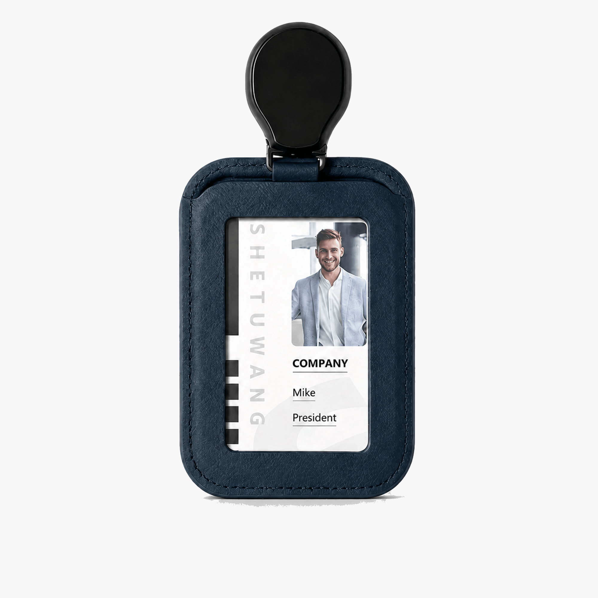 Carden – Retractable faux leather badge holder