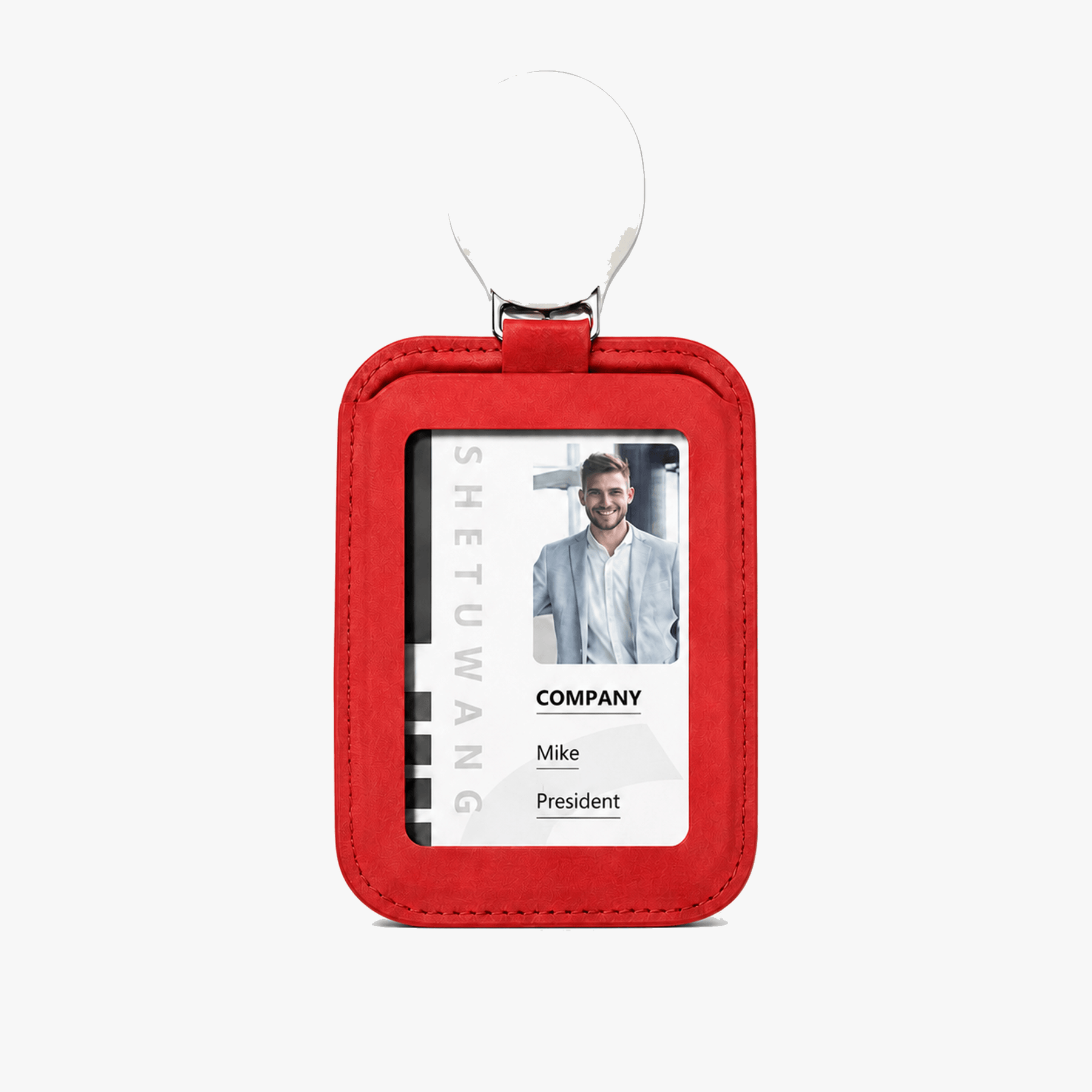 Carden – Retractable faux leather badge holder