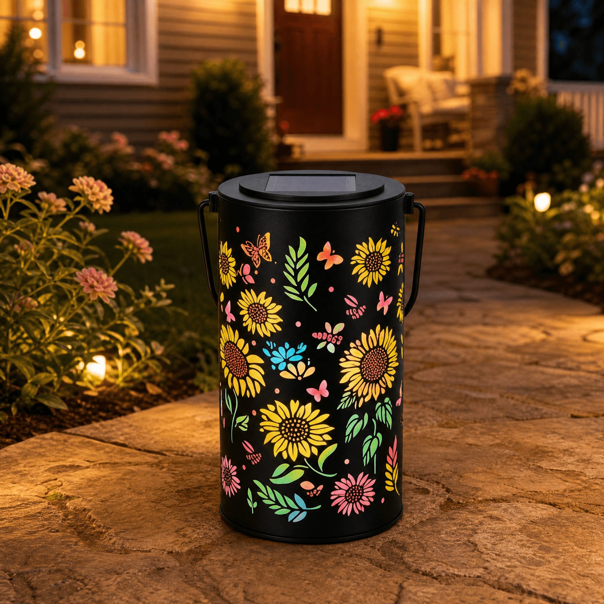 Bloomara – Solar Sunflower Lantern with Colorful Light Patterns