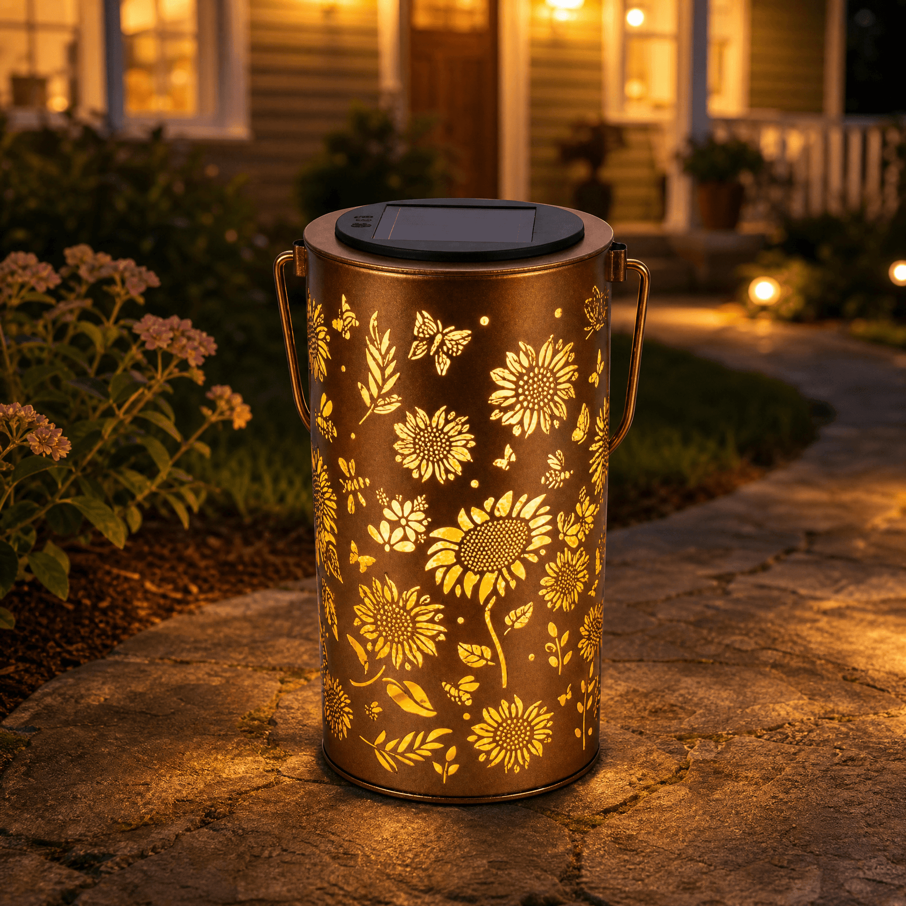 Bloomara – Solar Sunflower Lantern with Colorful Light Patterns