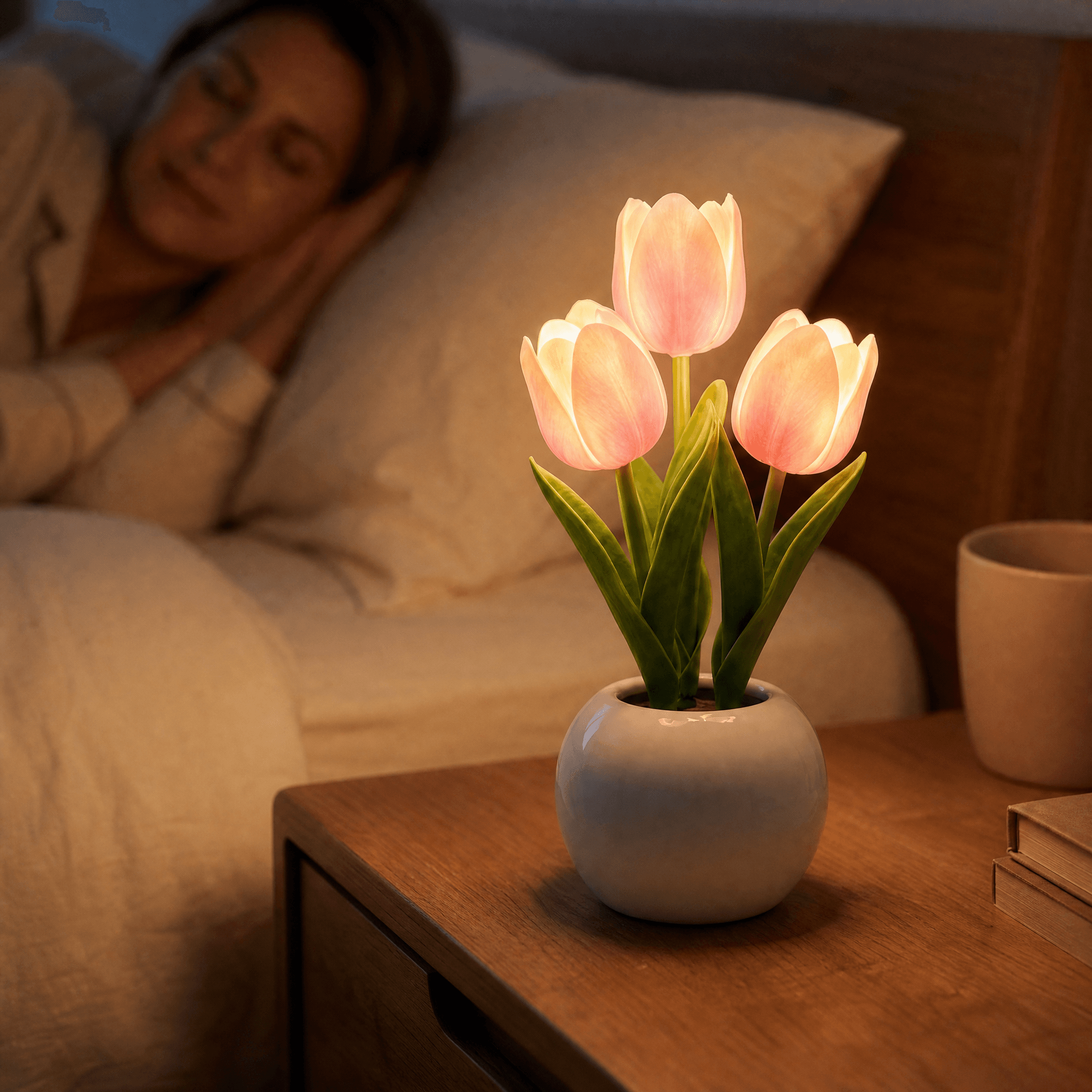 Bloomora – LED Tulip Lamp with Ceramic Vase