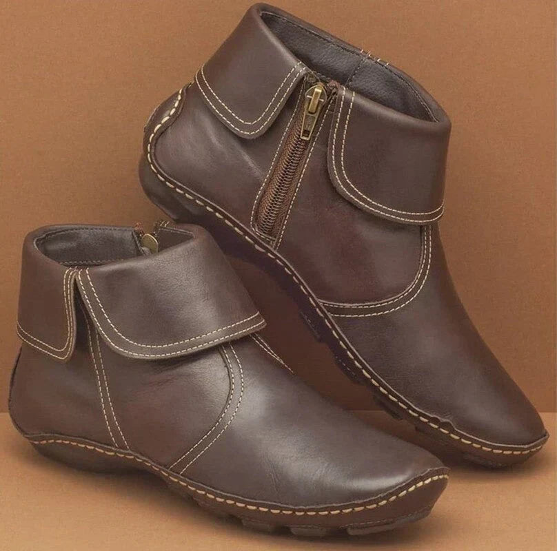 Jenna | Stylish Retro Leather Ankle Boots