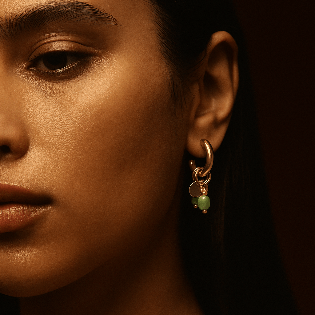 Maria Earrings – Natural Stone Hoops