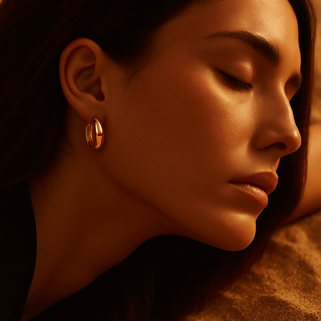 Twilight Earrings – Mini hoops in 925 silver and 14K gold