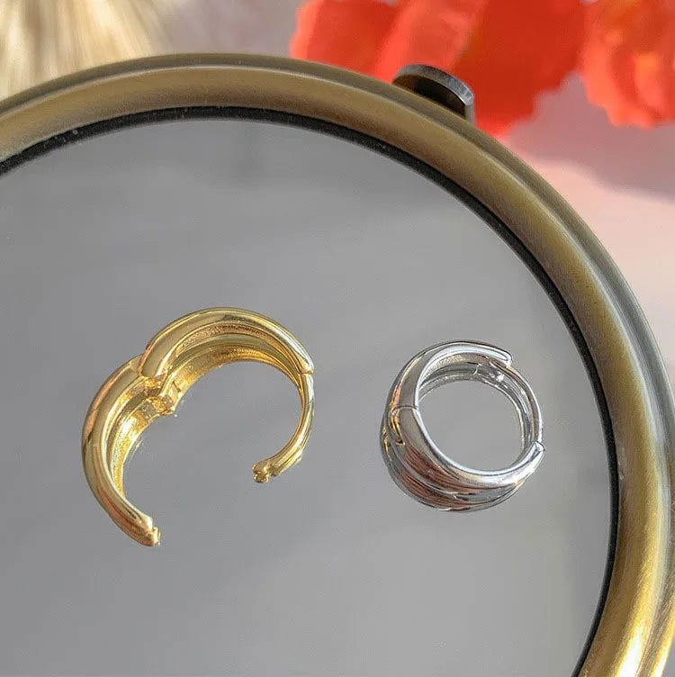 Twilight Earrings – Mini hoops in 925 silver and 14K gold