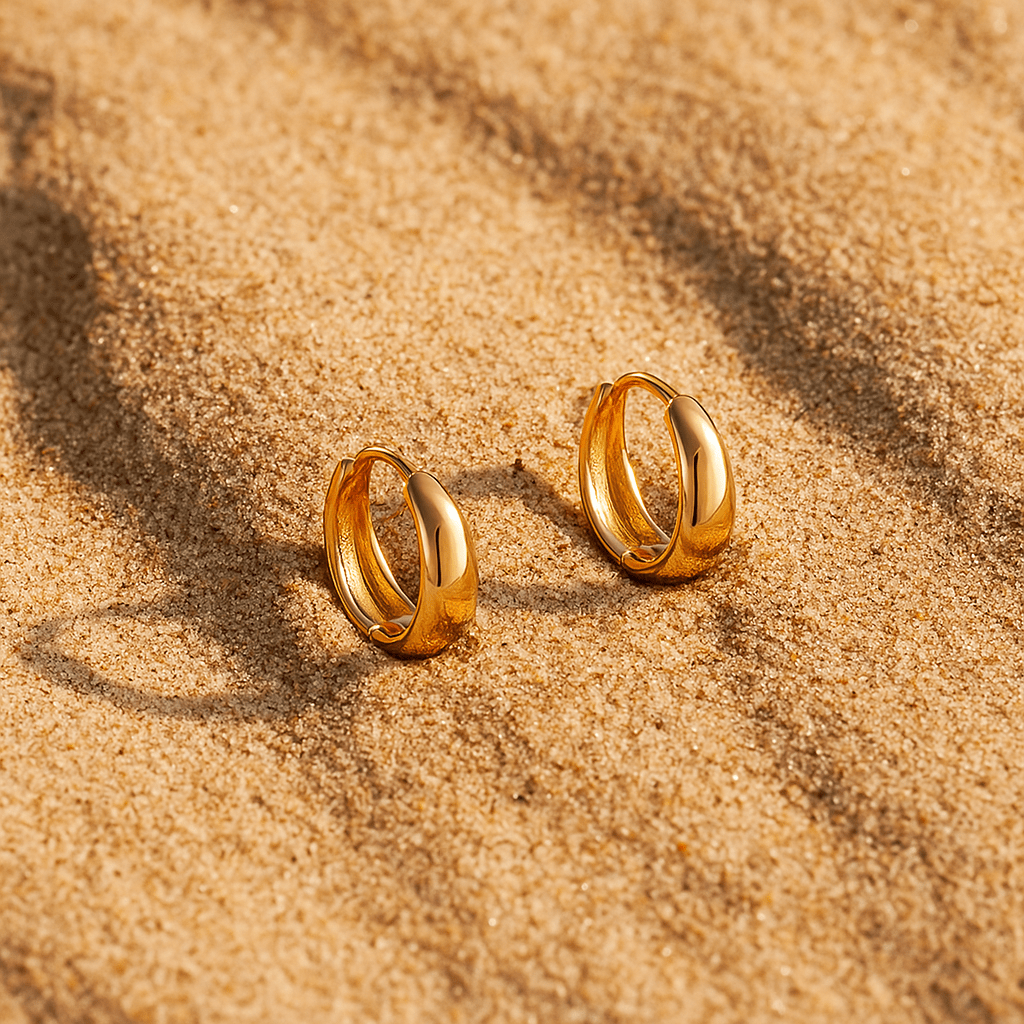 Twilight Earrings – Mini hoops in 925 silver and 14K gold