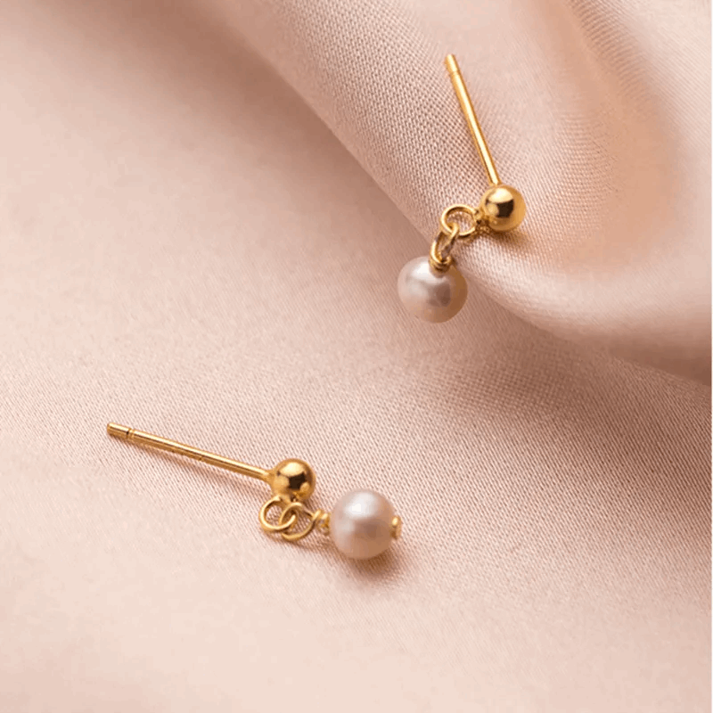 Fede Earrings – Fine Pearls on 925 Silver Plated with Gold