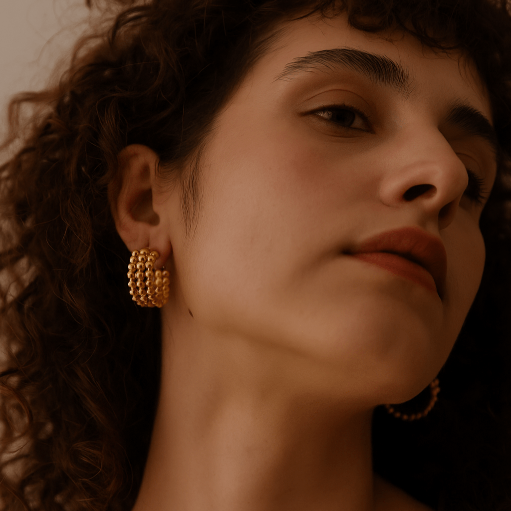 Dolcezza Earrings – 18k Gold Plated and Pearl Hoops