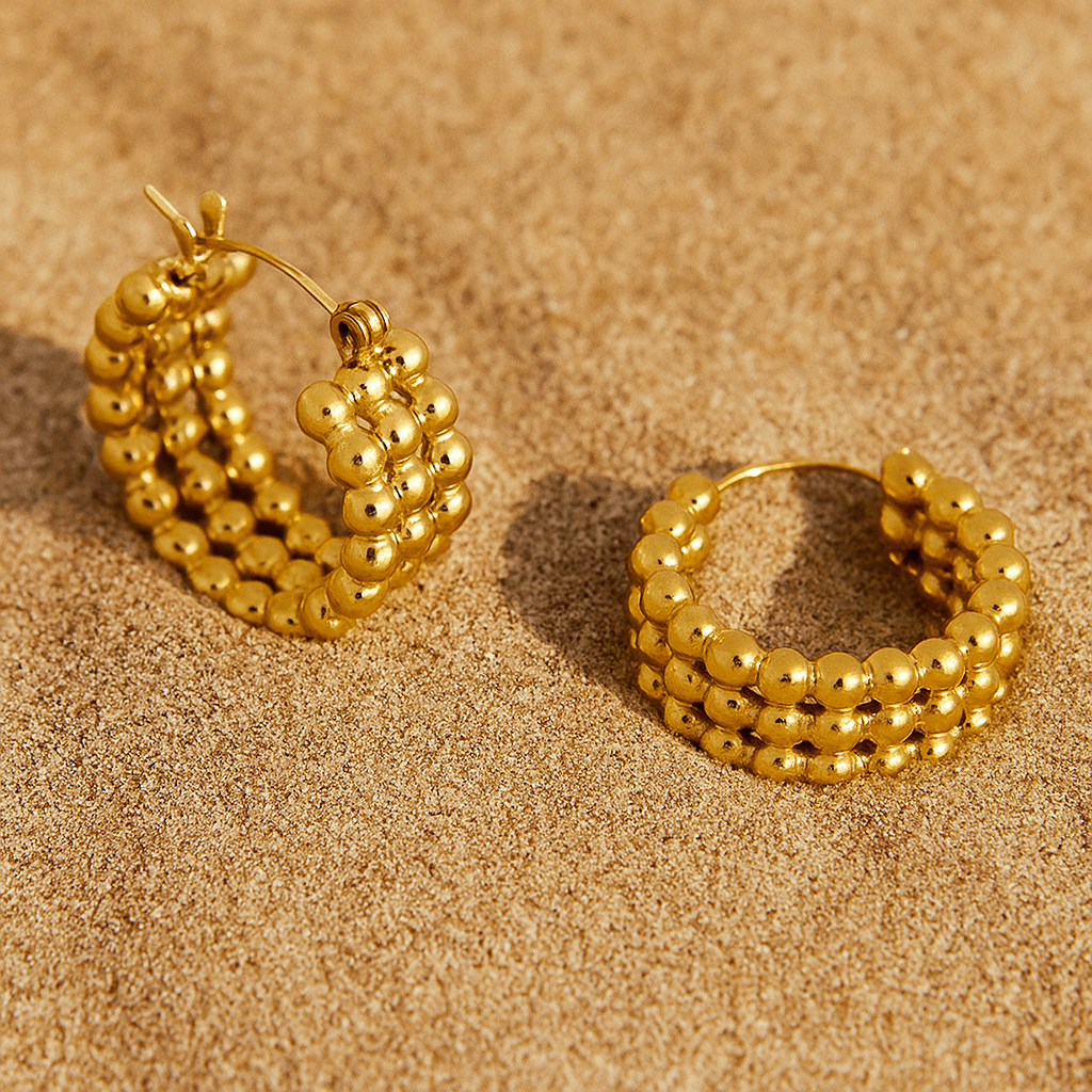 Dolcezza Earrings – 18k Gold Plated and Pearl Hoops