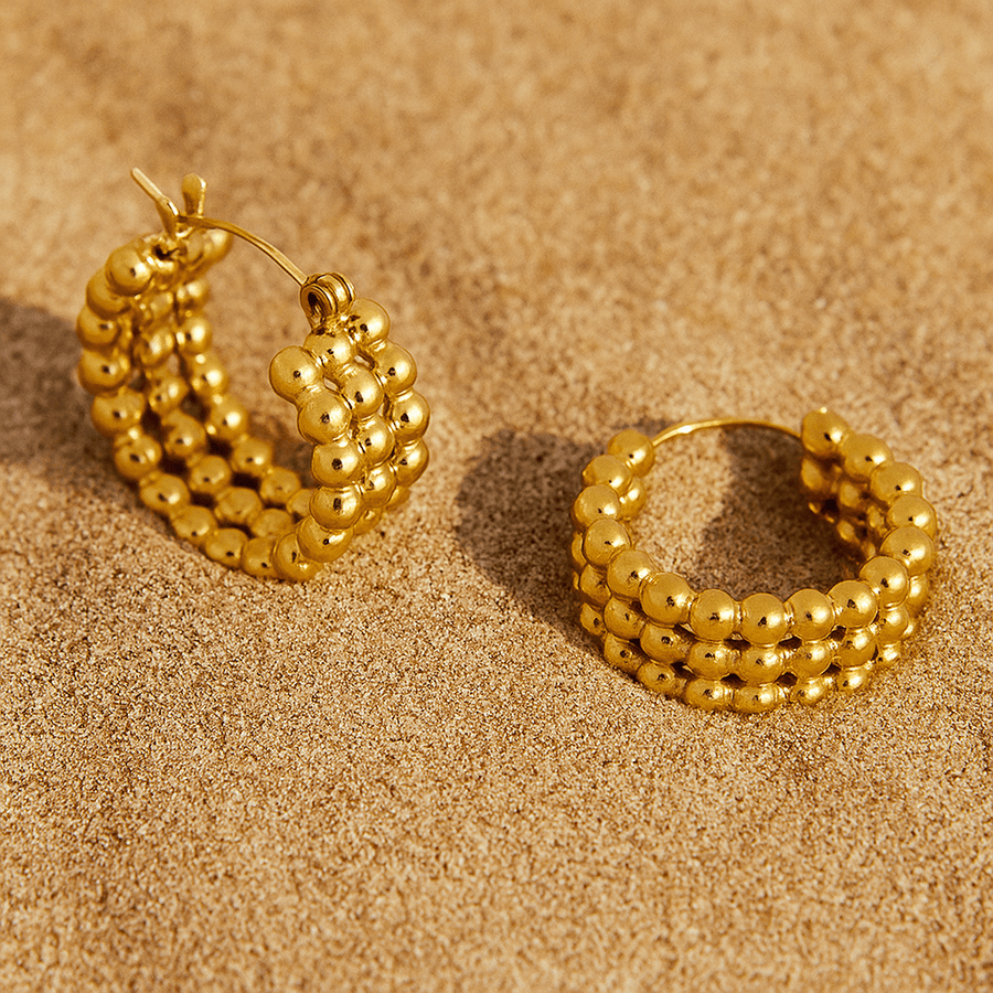 Dolcezza Earrings – 18k Gold Plated and Pearl Hoops