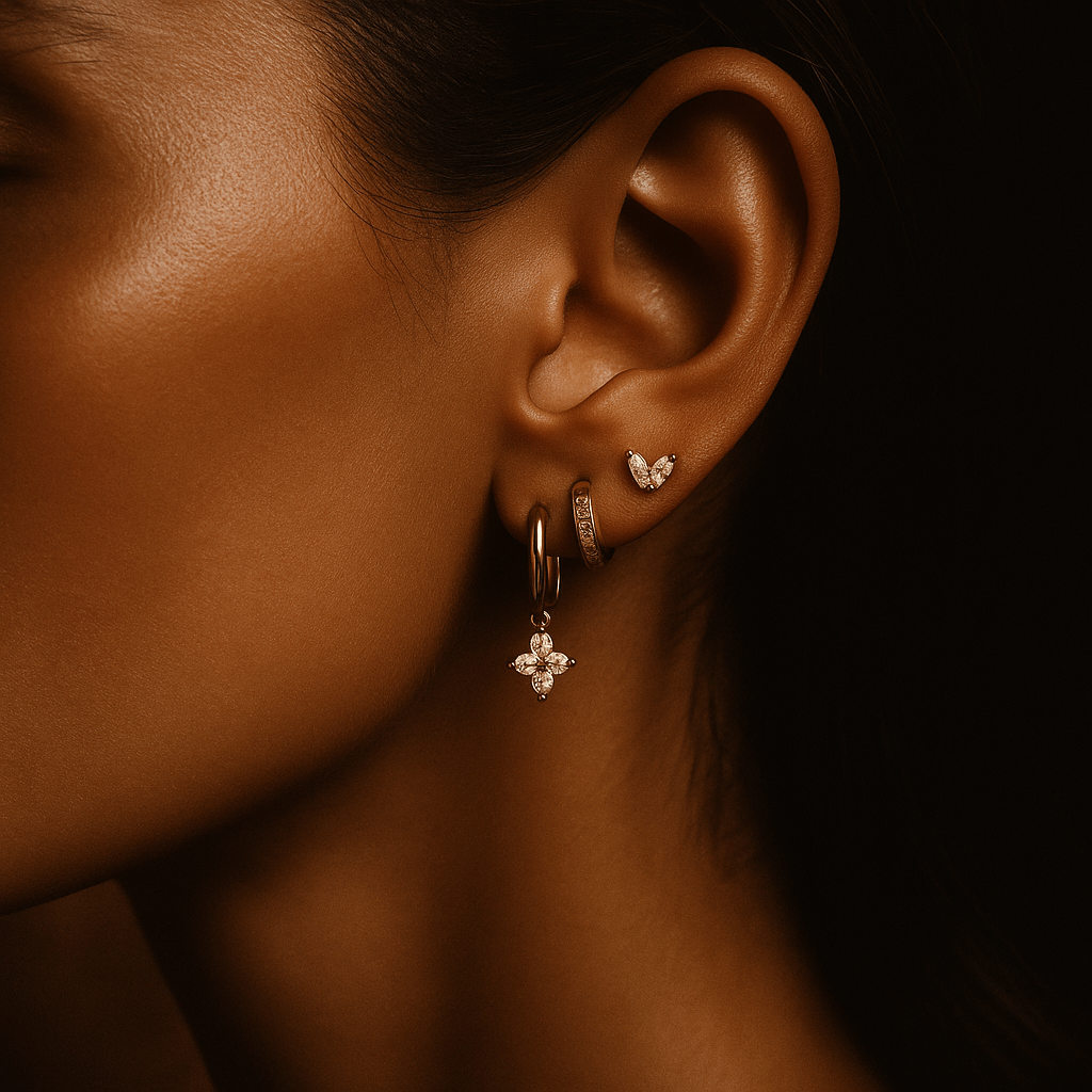 Fiori Earrings – 925 Silver Gold Plated