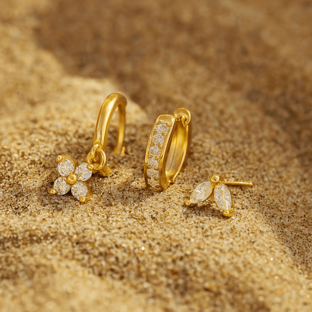Fiori Earrings – 925 Silver Gold Plated