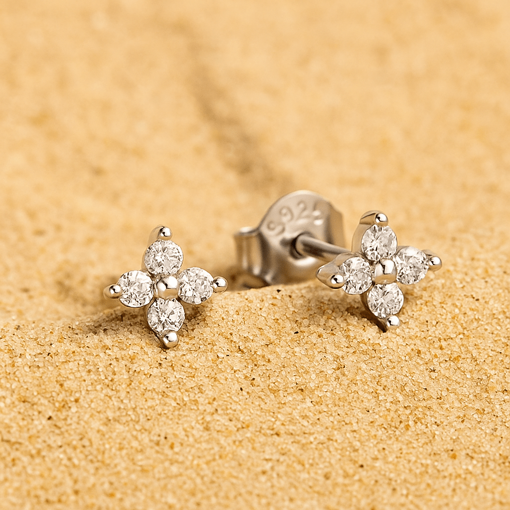 Brunelleschi Earrings – 925 Silver Studs with Moissanite