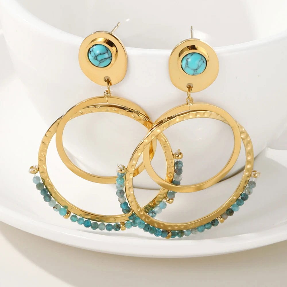 Profumo Earrings – 18k Gold and Turquoise Cabochon