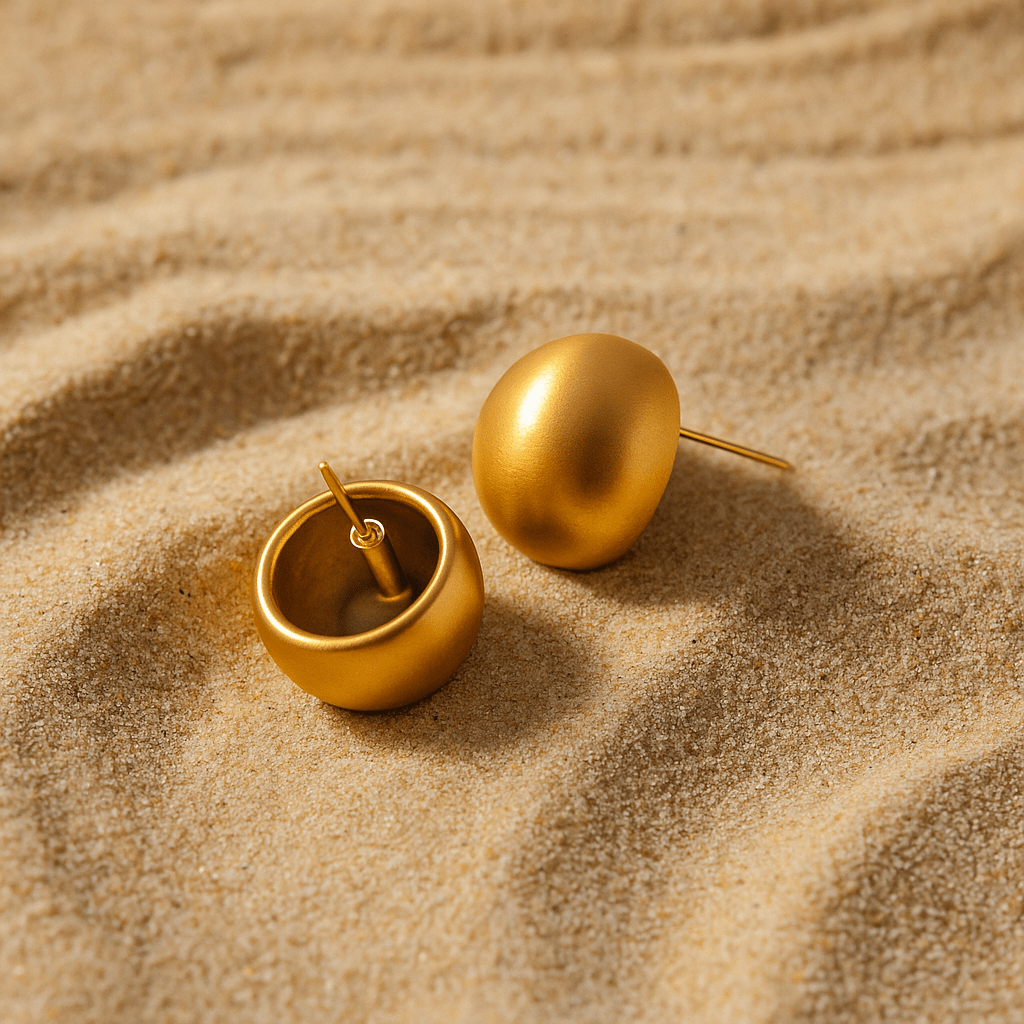 Semina Earrings – Pebbles in 18K Gold-Plated Steel