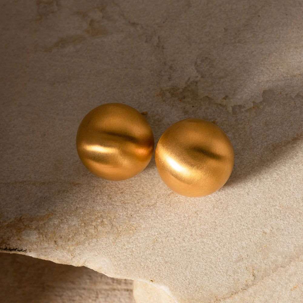 Semina Earrings – Pebbles in 18K Gold-Plated Steel
