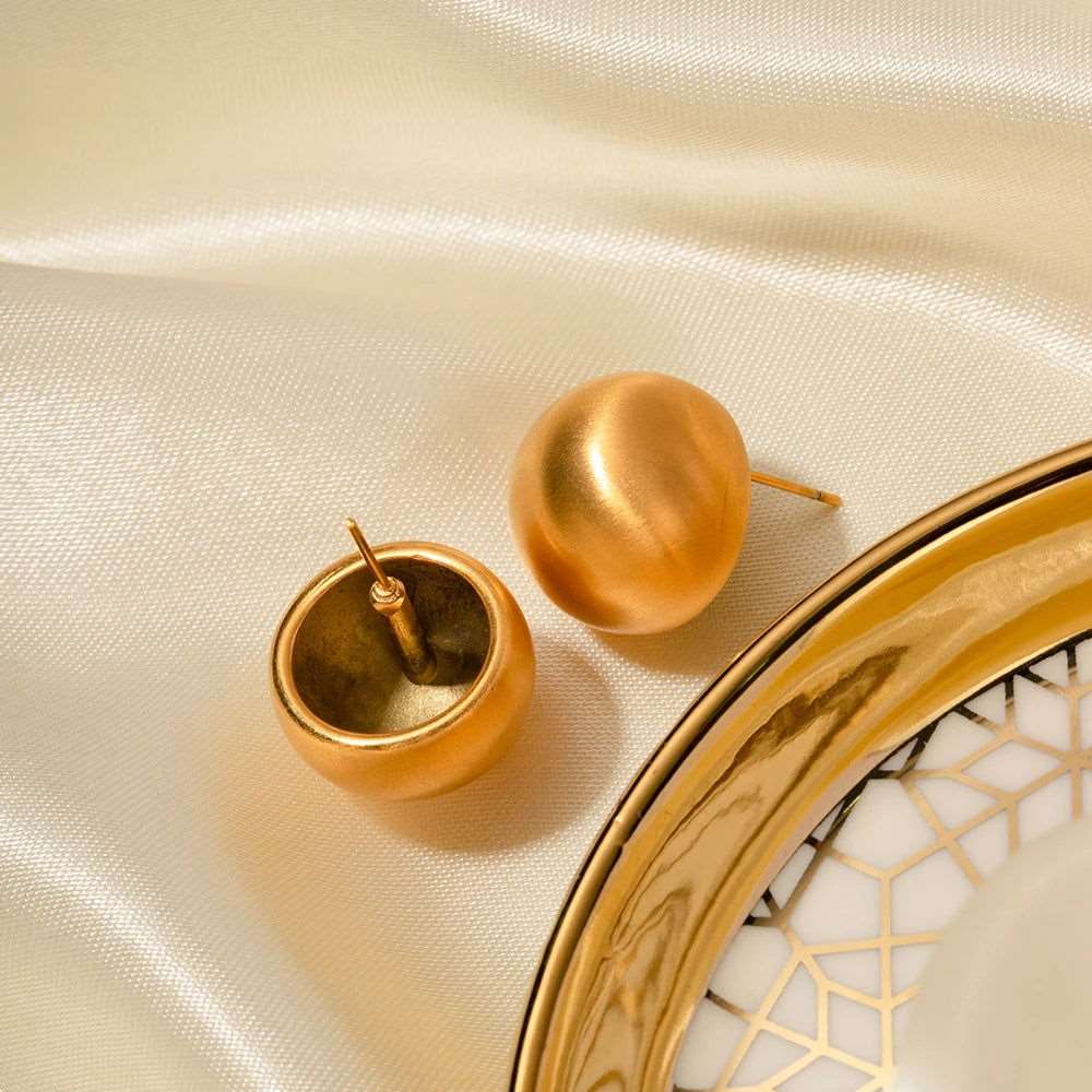 Semina Earrings – Pebbles in 18K Gold-Plated Steel