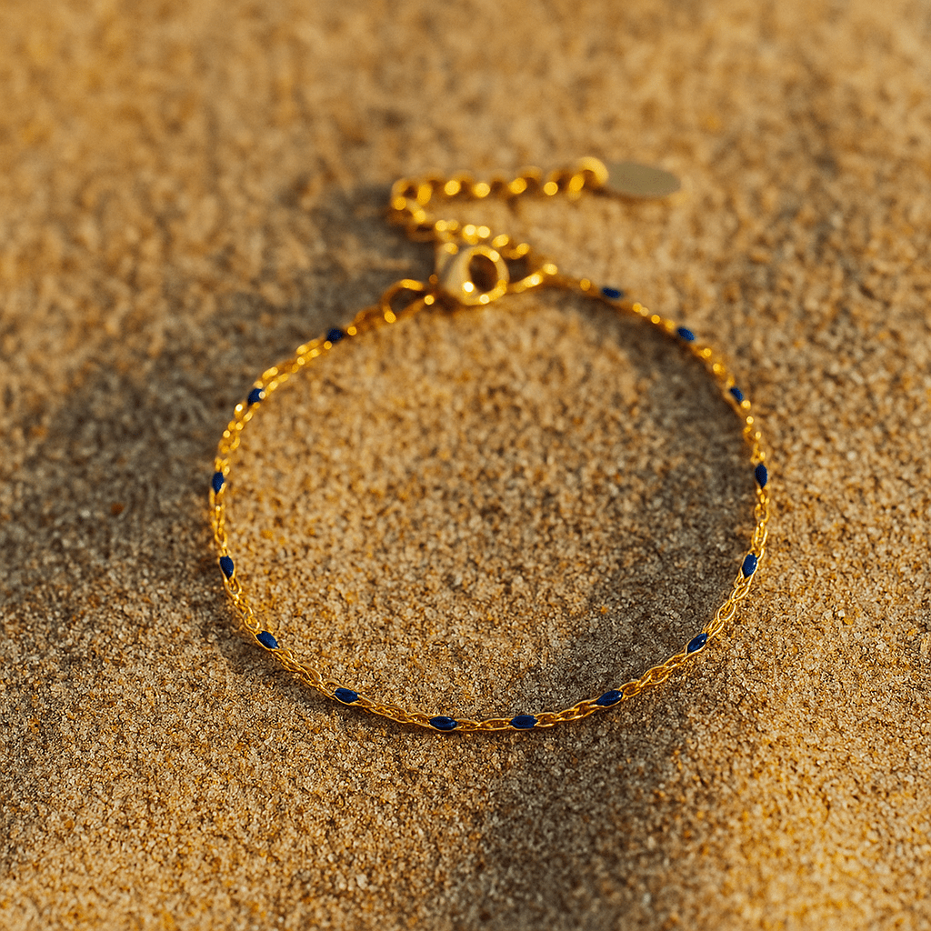 Camilla Bracelet – 14k Gold Plated and Enamel Pearls