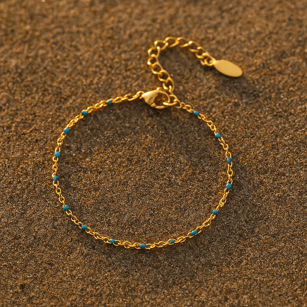 Camilla Bracelet – 14k Gold Plated and Enamel Pearls