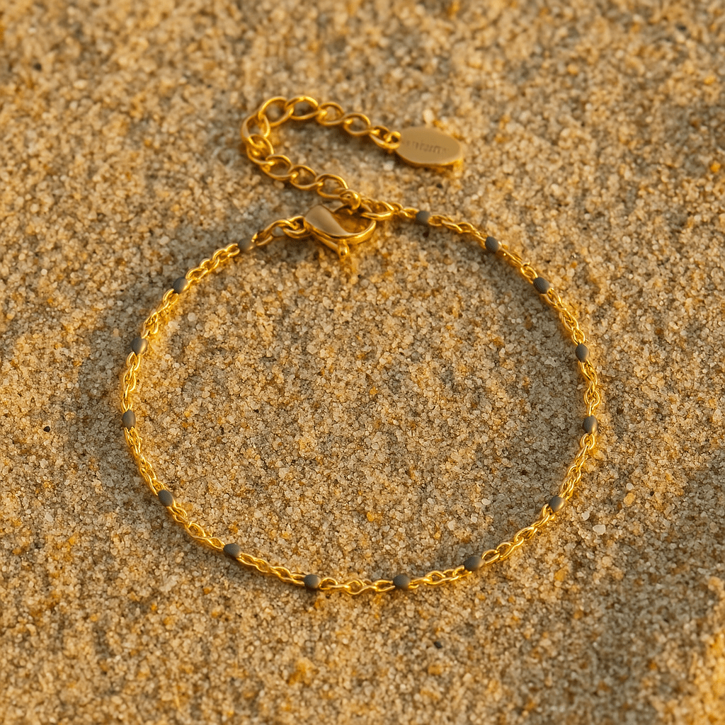 Camilla Bracelet – 14k Gold Plated and Enamel Pearls