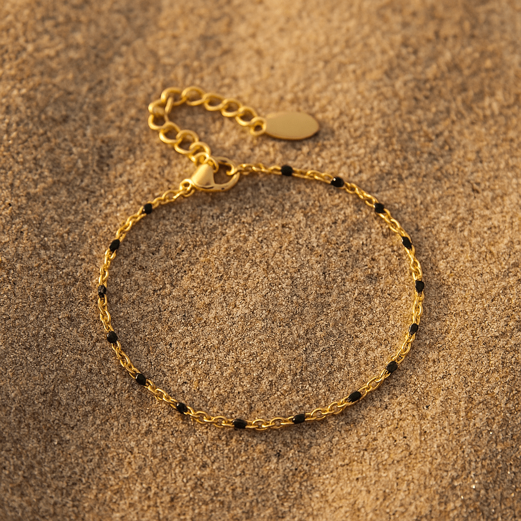 Camilla Bracelet – 14k Gold Plated and Enamel Pearls