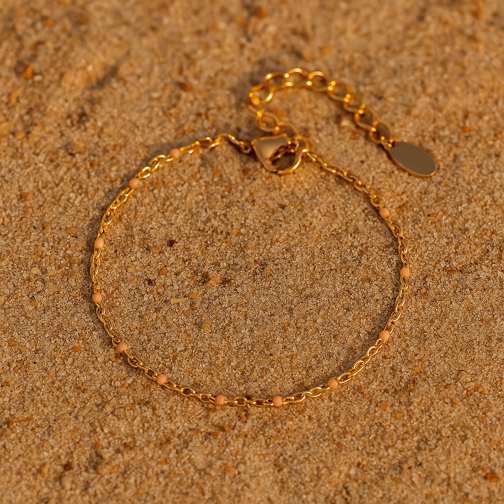 Camilla Bracelet – 14k Gold Plated and Enamel Pearls