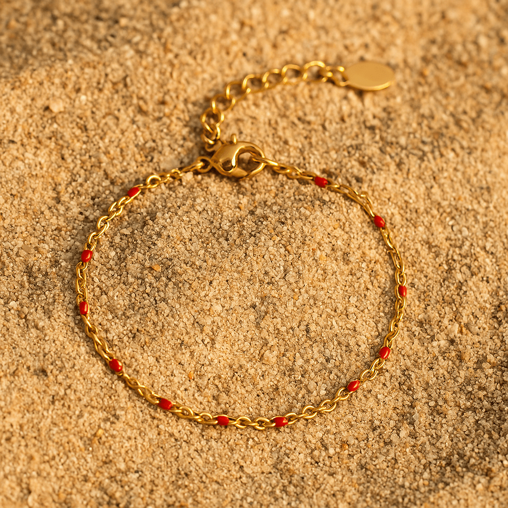 Camilla Bracelet – 14k Gold Plated and Enamel Pearls