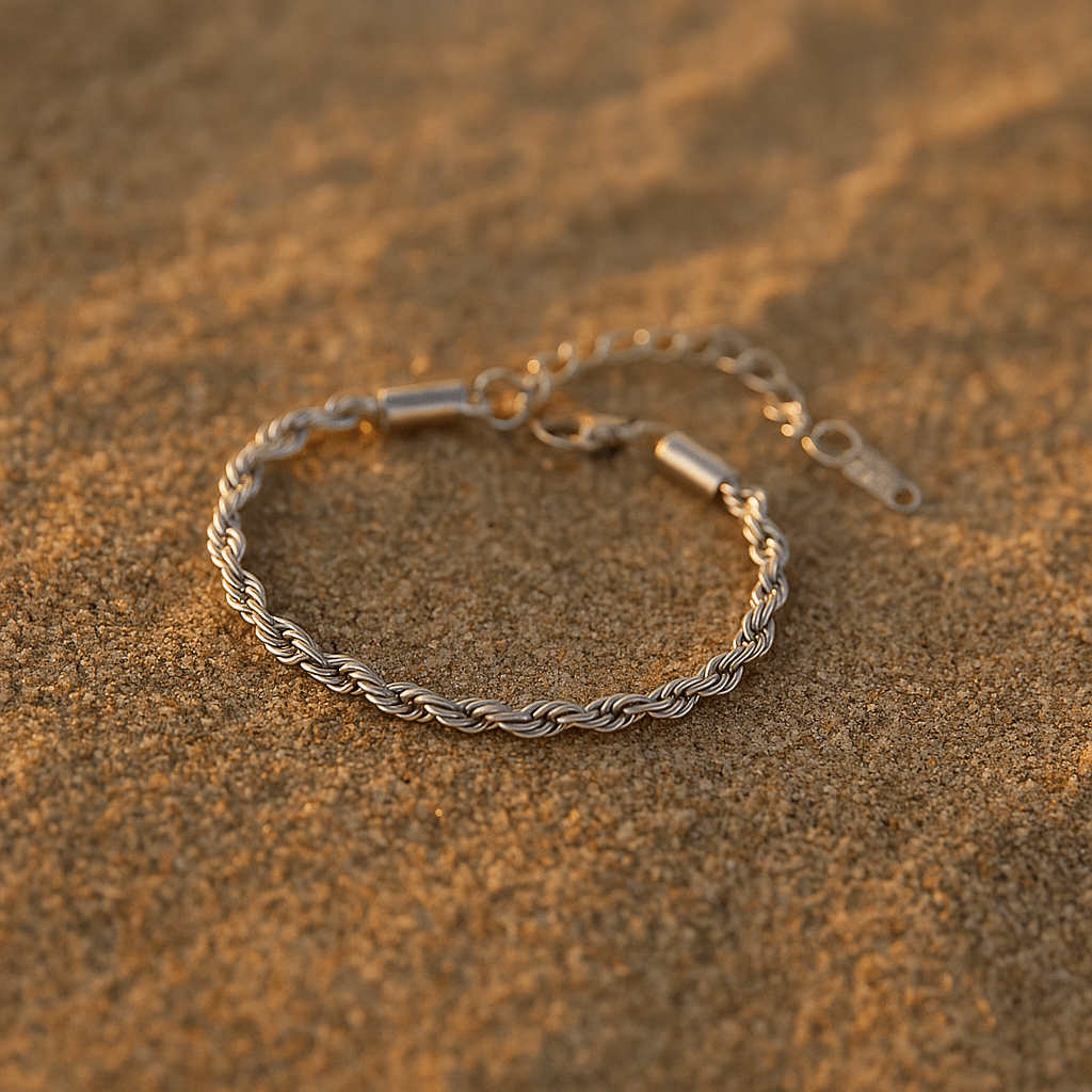 Sabbia Bracelet – braided chain plated in gold or silver