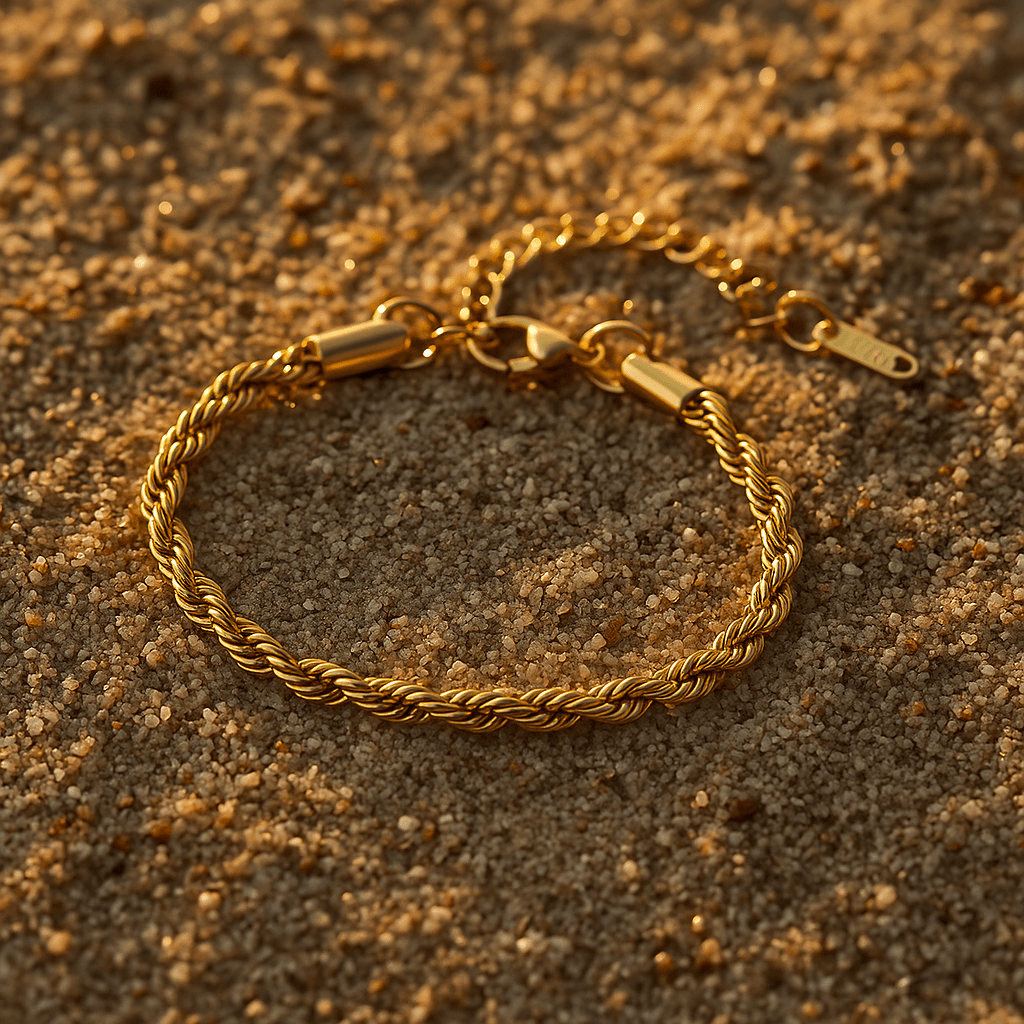 Sabbia Bracelet – braided chain plated in gold or silver