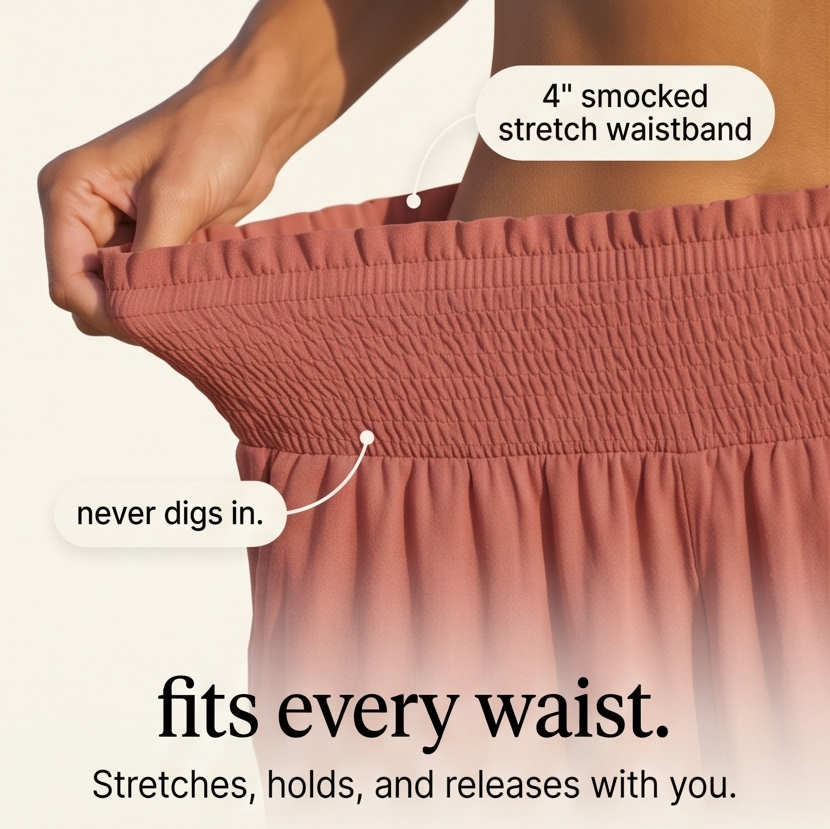 Breesa – Smocked High-Waist Summer Pants