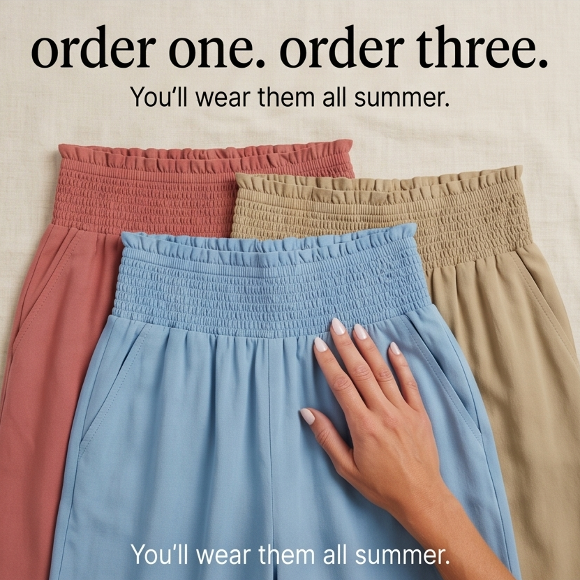 Breesa – Smocked High-Waist Summer Pants