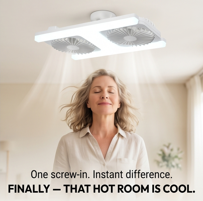 Breezo – Screw-In Ceiling Fan with LED Light