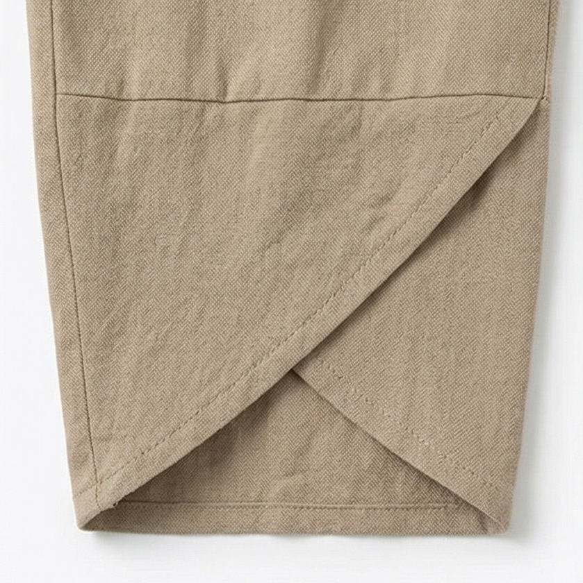 Brezia – Women's Asymmetric Linen Blend Cropped Pants