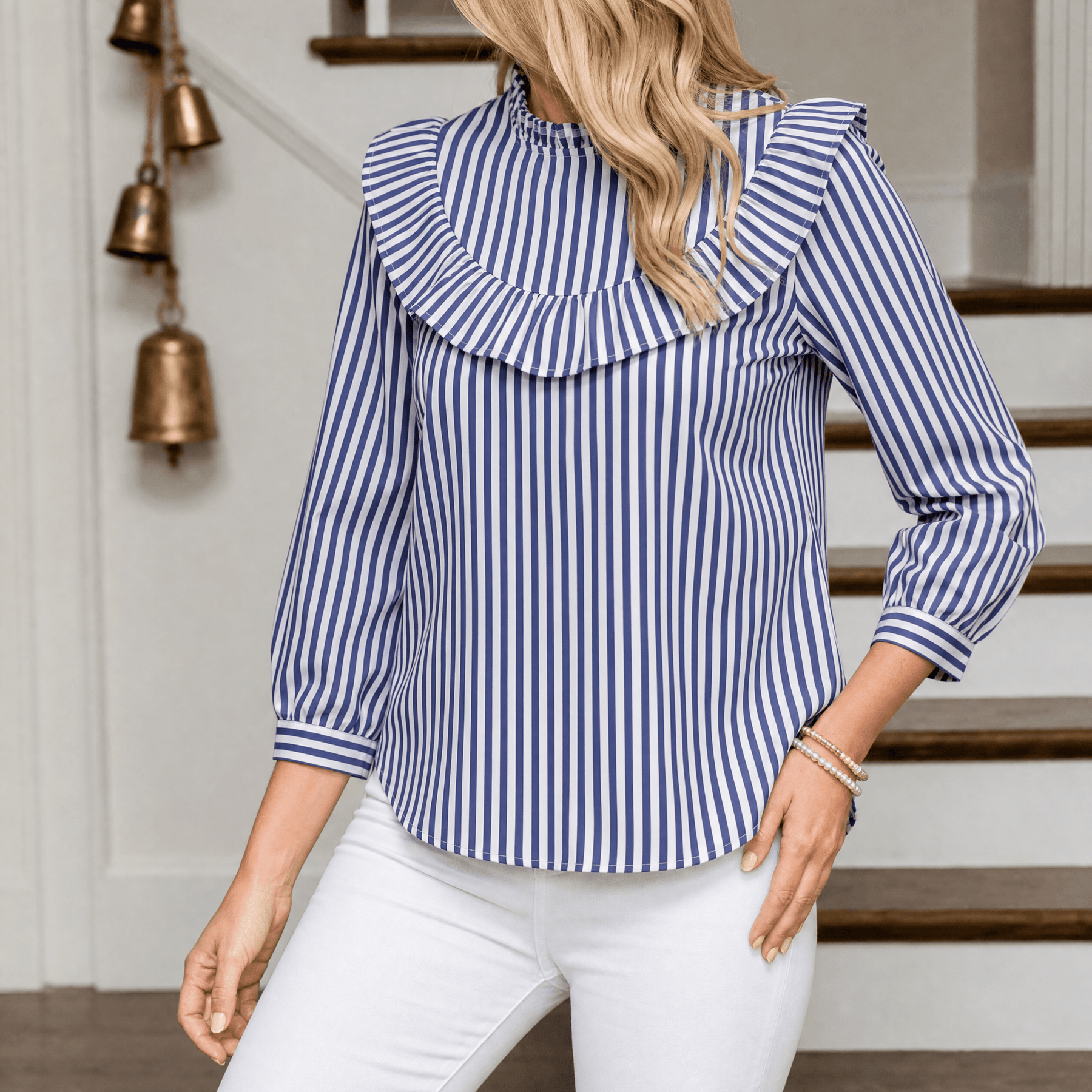 Brindle – Women's Puff Sleeve Gingham Top