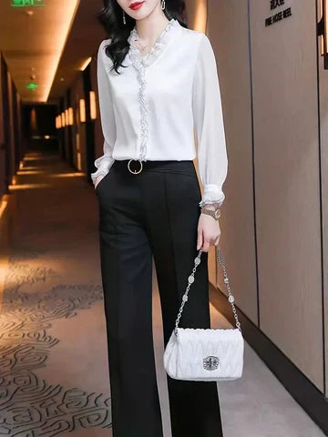 Brooklyn | Women Elegant Long Sleeve Ruffle Blouse